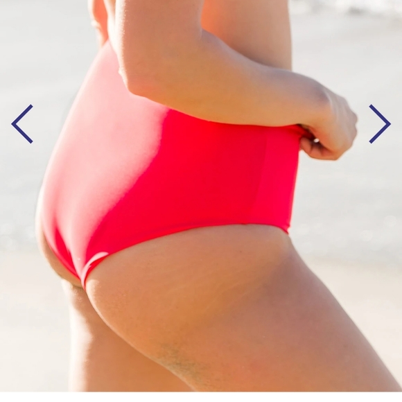 NWT High Waist Red Bikini Bottom - Picture 5 of 5
